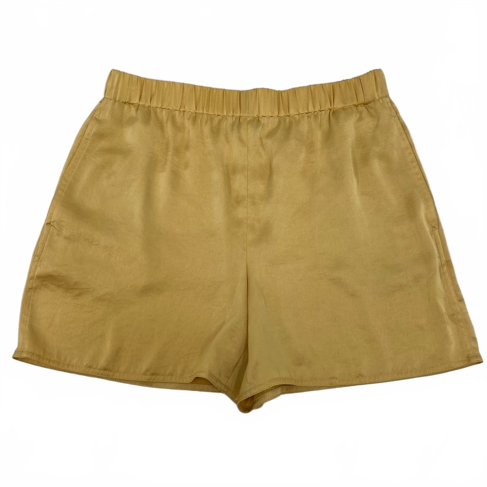Theory Yellow Satin Shorts High Waist Shorts | Womens S